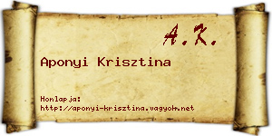 Aponyi Krisztina névjegykártya
