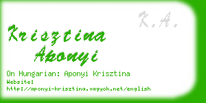 krisztina aponyi business card